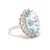 Modern 10ctw Oval Aquamarine Diamond Ring, 14k White Gold, Ring Size 7.75 For Sale - Image 3 of 7