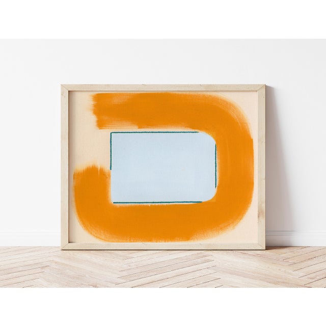 'Calm/Gold Lion' Abstract Art Print by Emily Keating Snyder Print itself is 16 x 20 in. and framed in a light wood frame...