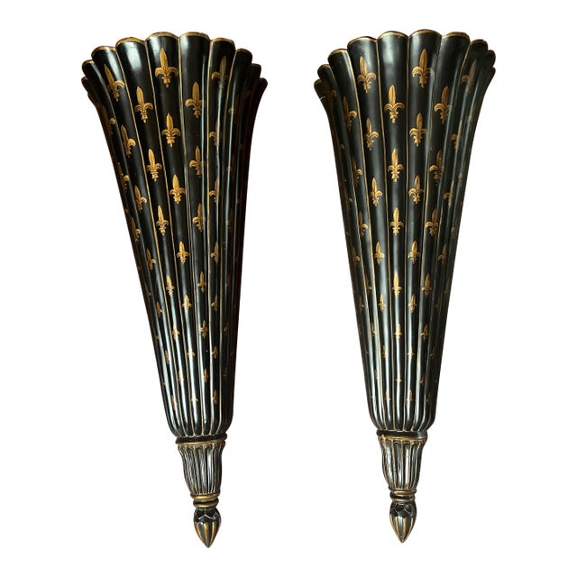 Pair of 1980s Wall Flower Planters For Sale