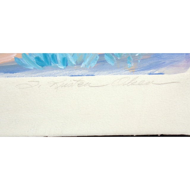1980s "Ballad" Impressionist Style Landscape Monoprint on Paper by Kristen Olsen For Sale - Image 4 of 5