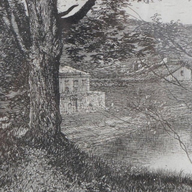 Framed Print, Copy After Corot French Impressionist La Sepia Landscape, 20th C For Sale - Image 4 of 13