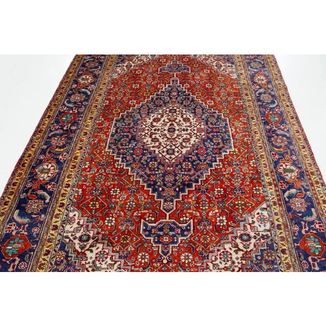 Handmade Vintage Tabriz Wool Rug With Medallion Design For Sale In New York - Image 6 of 8