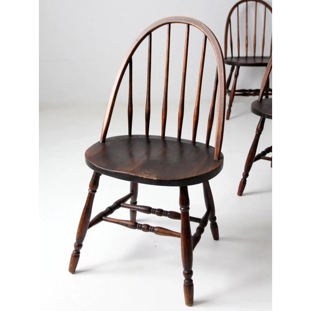 Antique Windsor Dining Chairs Set of 4 For Sale - Image 9 of 13