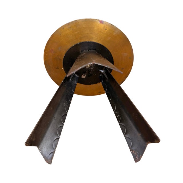 Modernist candlestick standing for a large candle, in the Brussels style. Candlestick produced in the 1970s in Germany....