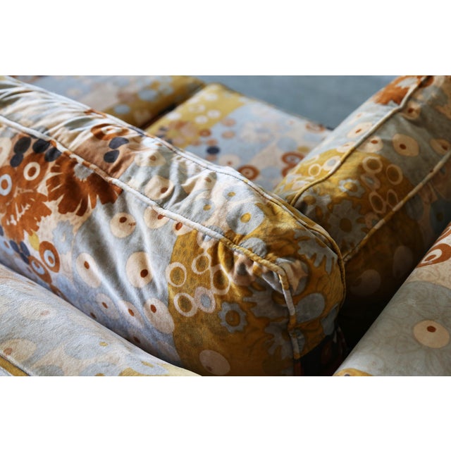 1960s Attributed to Milo Baughman for Thayer Coggin Sofa Jack Lenor Larsen Primavera For Sale - Image 15 of 15