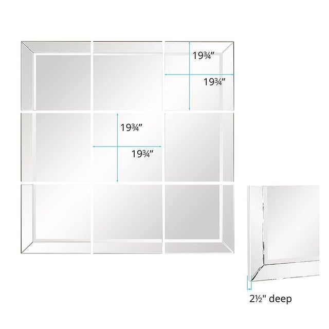 Silver Grid Mirror For Sale - Image 8 of 10