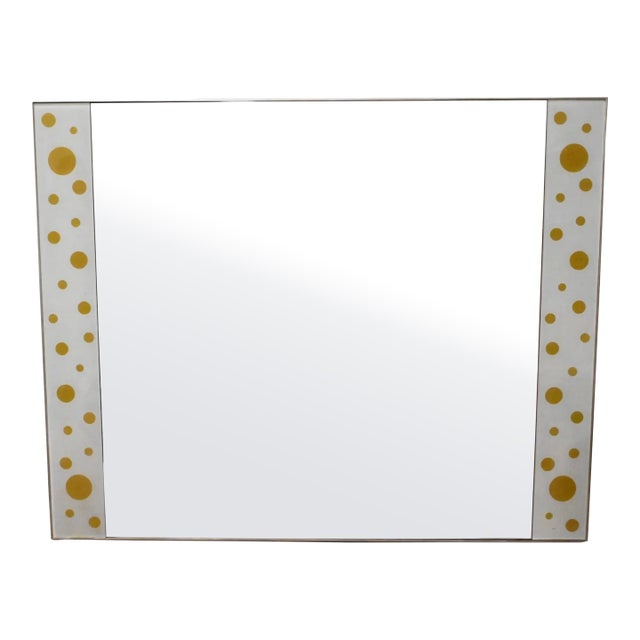 Large Vintage Mirror With Decorative Hand Painted Side Panels For Sale