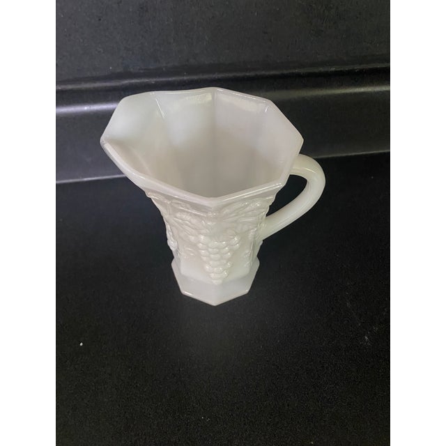 1950s Vintage Anchor Hocking White Milk Glass Grape Pitcher For Sale - Image 5 of 5