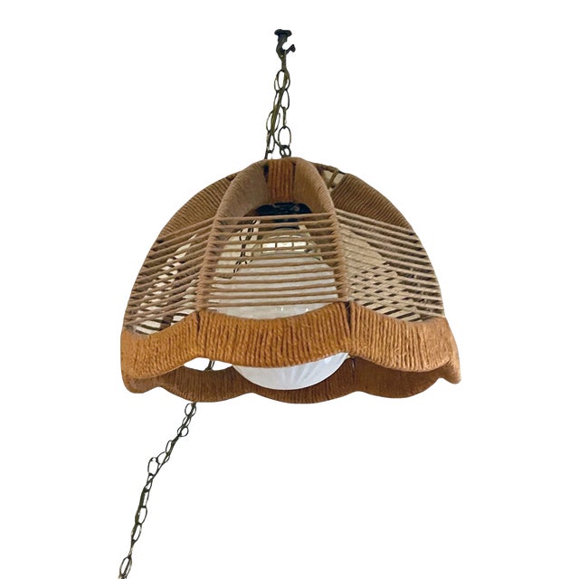 1960’s Hemp Rope Swag Light For Sale