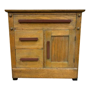 Antique Tiger Oak Washstand Dry Sink