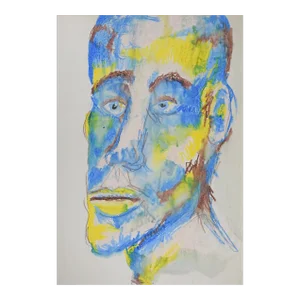 Late 20th Century Fauvist Abstract Portrait Painting