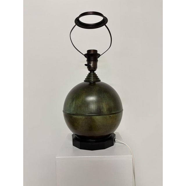 Scandinavian Art Deco Table Lamp in Patinated Bronze, 1930s For Sale - Image 4 of 11