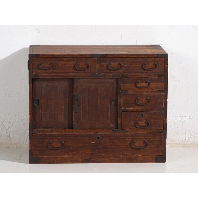 Small Antique Japanese Tansu Cabinet, 1890s For Sale - Image 5 of 15