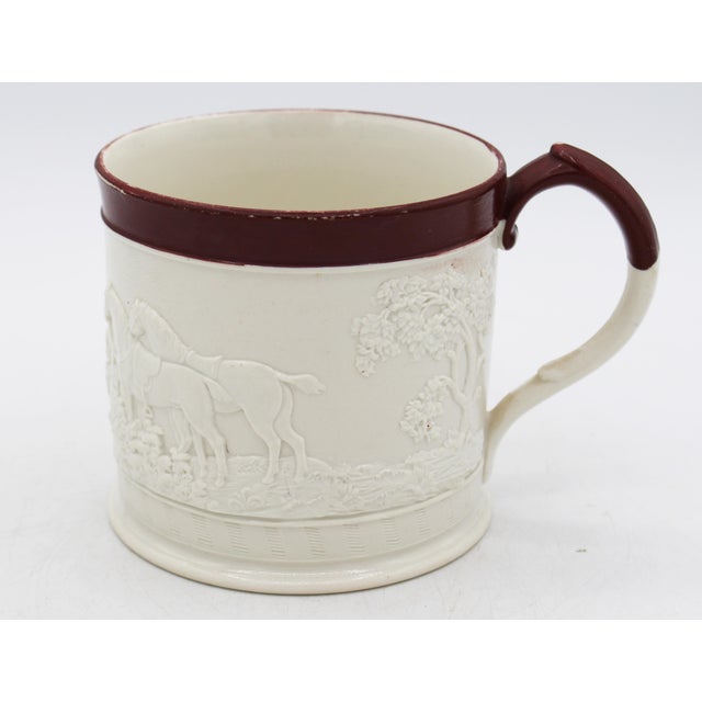 English Circa 1805-1810 English Davenport Hunt Motif Stoneware Mug For Sale - Image 3 of 7