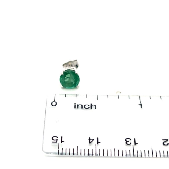 Natural Emerald Stud Earrings 14k White Gold 1.93 Carats Certified For Sale - Image 10 of 11