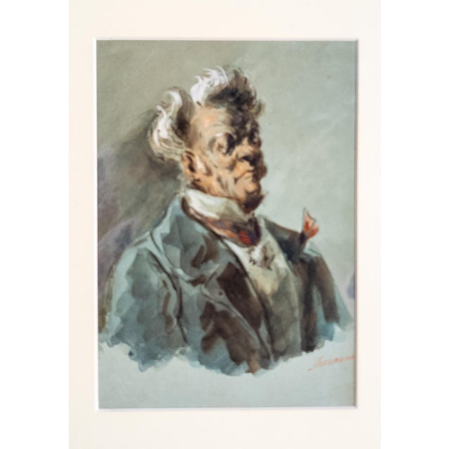 19th Century French Watercolor Portrait of a Society Gentleman by Alexandre Dupendant For Sale - Image 4 of 11