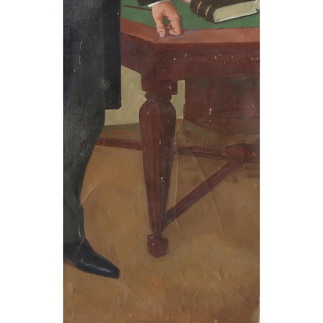 1960s Karl Marx Portrait, Antique Oil Painting, Socialist Realism 198-124 For Sale - Image 5 of 6