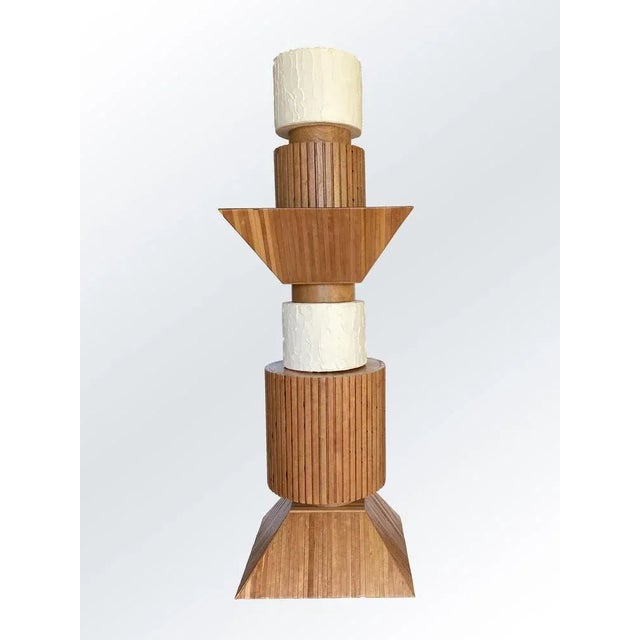 Wood Totem Lamp 14 Floor Lamp by Mascia Meccani for Meccani Design For Sale - Image 7 of 7