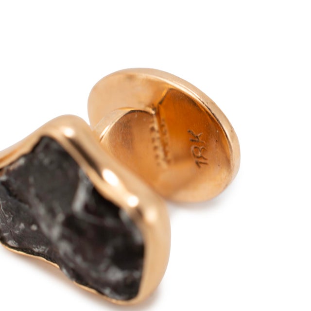Metal Men’s Jorge Adeler 18k Rose Gold Meteorite Nugget Cufflinks, A Pair For Sale - Image 7 of 8