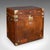 Pair of Late Vintage Campaign Luggage Trunks, English Leather Bedside Nightstand For Sale - Image 4 of 12
