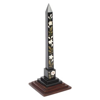 19th Century Victorian Pietra Dura Marble Obelisk For Sale
