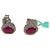 Contemporary 1 Carat Oval Natural Ruby and Diamond Stud Post Earrings 14 Karat White Gold For Sale - Image 3 of 18
