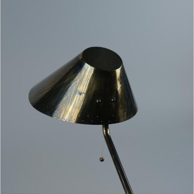 1950s Paavo Tynell Finnair Commissioned Table Mounted Brass Lamp For Sale - Image 12 of 12