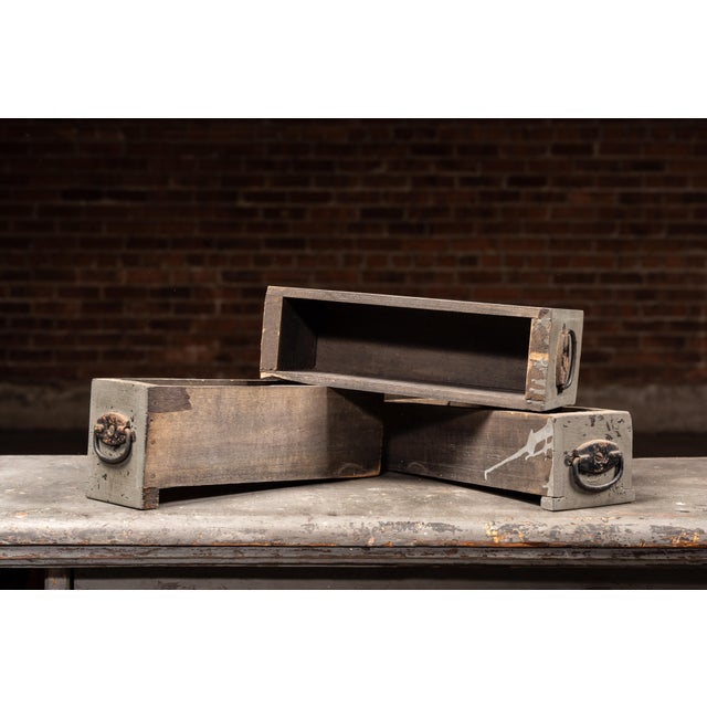 Antique Chippy 17-Drawer Wooden Workshop Parts Cabinet For Sale - Image 12 of 13