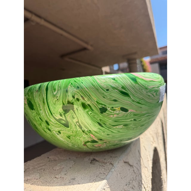 Made Goods Darva Bowl Green Swirl Lacquered Resin Decorative Centerpiece * Material: lacquered resin * Size: approximately...
