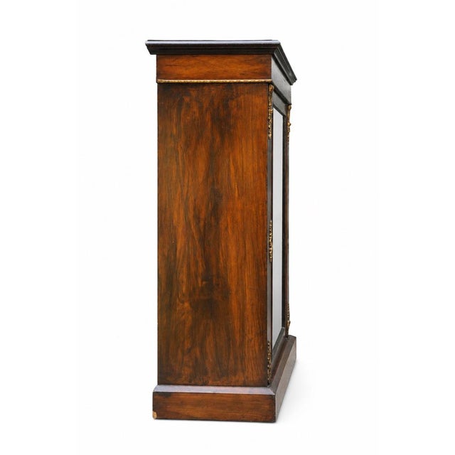 Wood Victorian English Satinwood and Gilt Metal Glazed Pier Cabinet in Walnut, 1890s For Sale - Image 7 of 13