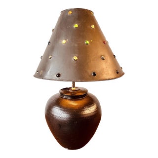 Marble Shade Black Table Lamp For Sale