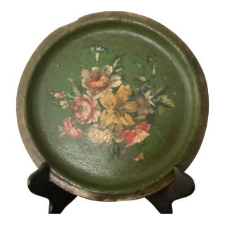 Vintage Hand Painted Tray For Sale