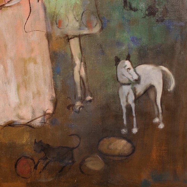 Italian Artist, Family of Acrobats, 1981, Mixed Media on Canvas For Sale - Image 13 of 16