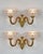 Jean Boris Lacroix A beautiful pair of French art deco double wall sconces around 1935-1940 in solid brass or bronze and...