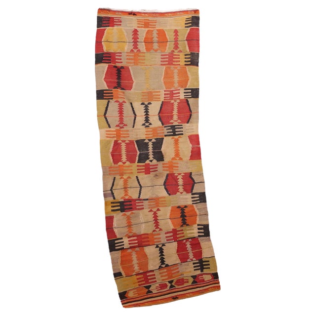 Vintage Turkish Kilim Rug in Wool For Sale