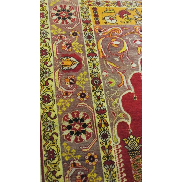 Antique Anatolian Oushak Prayer Rug-4'5" X 6 '4" For Sale In Chicago - Image 6 of 9