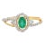 Genuine Emerald Diamond Women Engagement Ring in 18k Solid Yellow Gold Size 7 For Sale