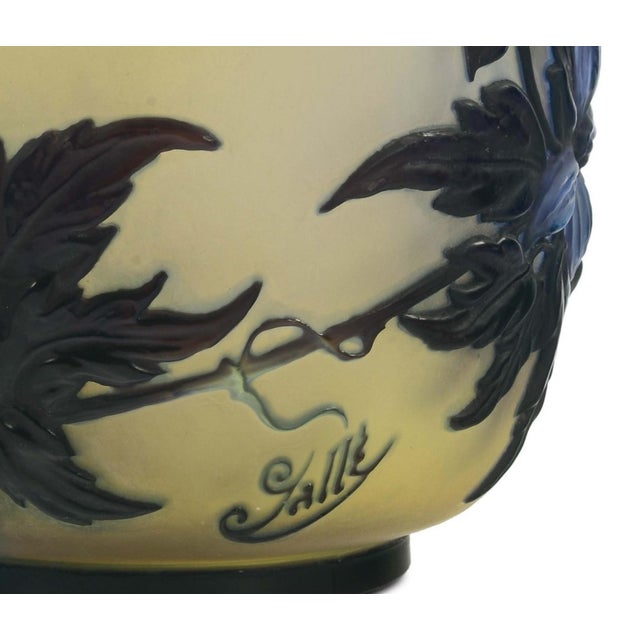 Emile Galle Late 19th Century Galle Vase. End 800. Original Emile Gallè. Decorated With Clematis For Sale - Image 4 of 7