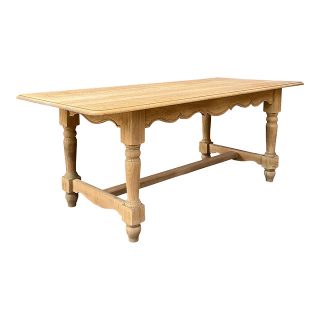 French Library Table in Bleached Oak For Sale