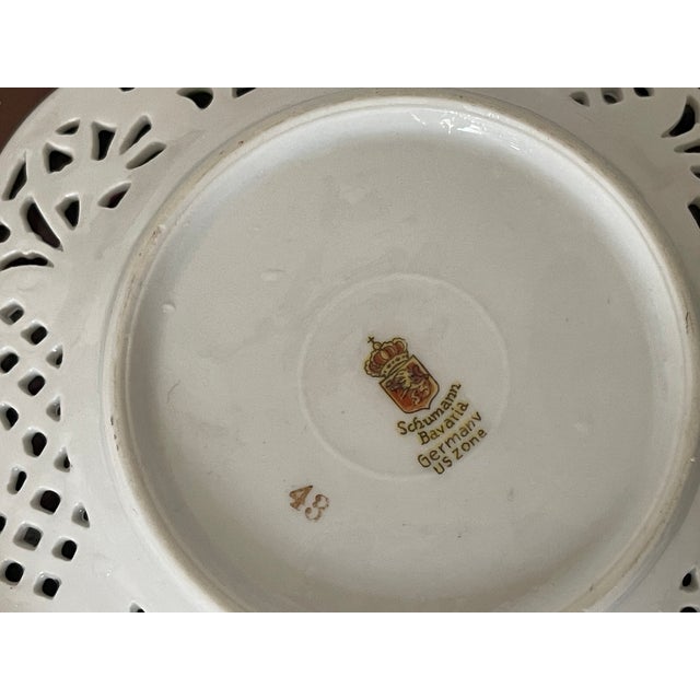 Antique White Antque Porcelain CakecStand With Demitasse Plates Handpainted - 4pcs For Sale - Image 8 of 9