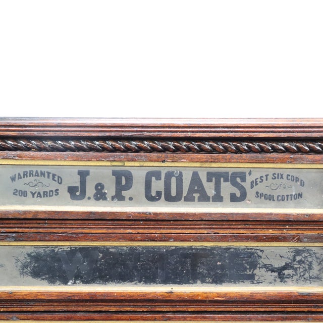 Antique J & P Coats Walnut 6-Drawer Spool Cabinet C1890 For Sale - Image 4 of 14