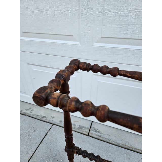 Antique Quilt Rack With Turned Supports and Cast Iron Feet For Sale - Image 10 of 13