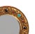 Glazed ceramic mirror with crackled gold and stone adornments. The mirror was created by French ceramicist, Francois Lembo...