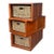 Storage Crates With Pull Out Rattan Baskets, Set of 3 For Sale