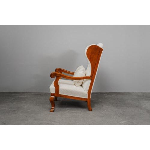 Biedermeier Wing Chair in Oak For Sale - Image 6 of 18