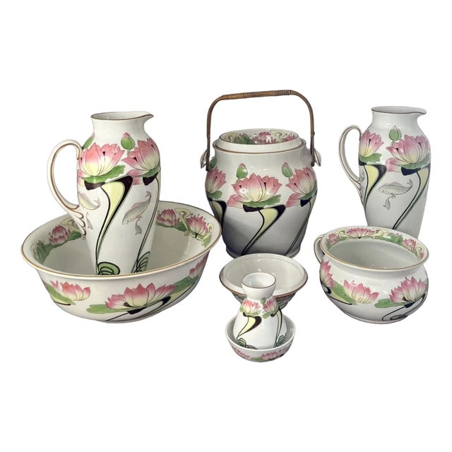 Antique Edwardian Medway Bathroom Set, 1900, Set of 9 For Sale