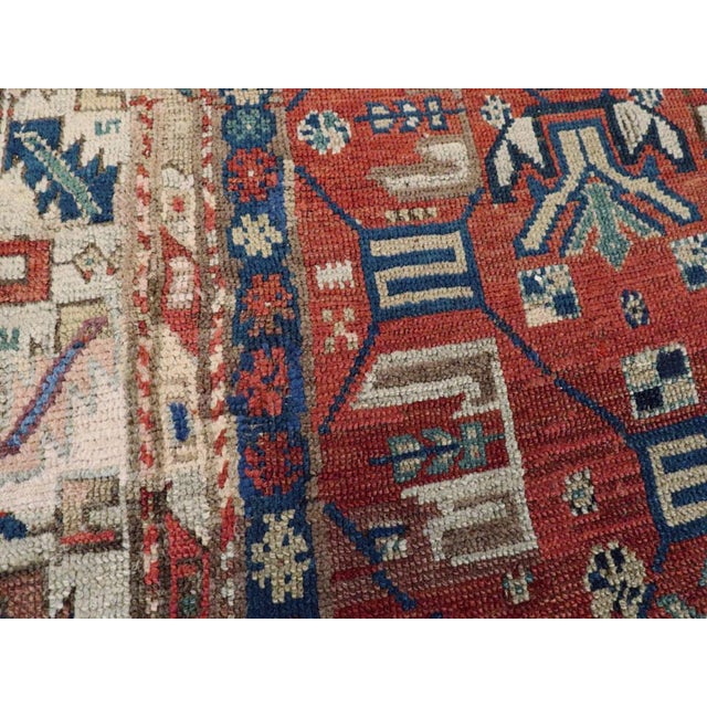Early 20th Century Galerie Shabab Collection Early 20th Century Caucasian Kazak Throw Rug For Sale - Image 5 of 8