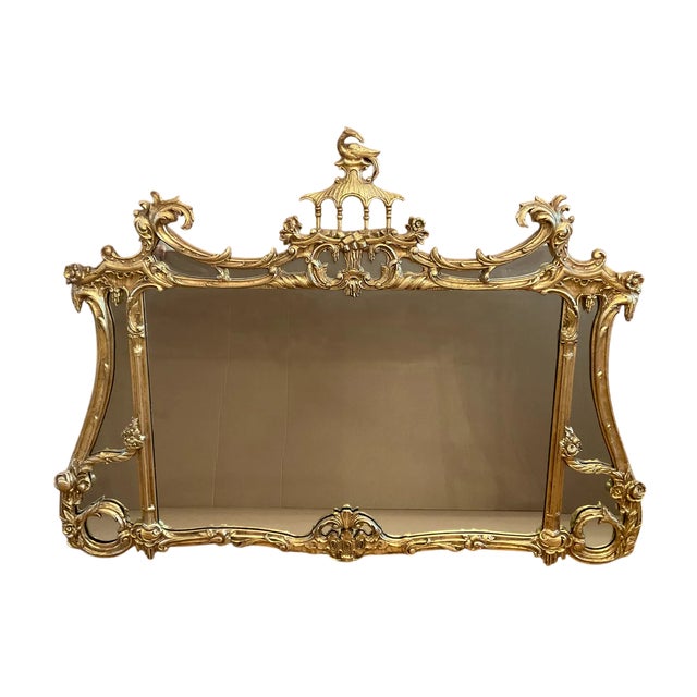 Friedman Vintage Friedman Brothers Gilt Pagoda Chinoiserie Wall Mirror For Sale - Image 4 of 15