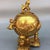 Gilded Bronze Lion Incense Burner, Foo Dog Finial & Carved Relief Lions, Chinoiserie Lidded Censer With Matching Stand For Sale - Image 9 of 9