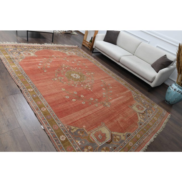1970s Vintage Persian Handmade Wool Cotton Red Area Rug For Sale - Image 9 of 11